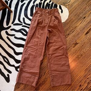 COS Brown Wide Leg Trouser Pants with Pleats
